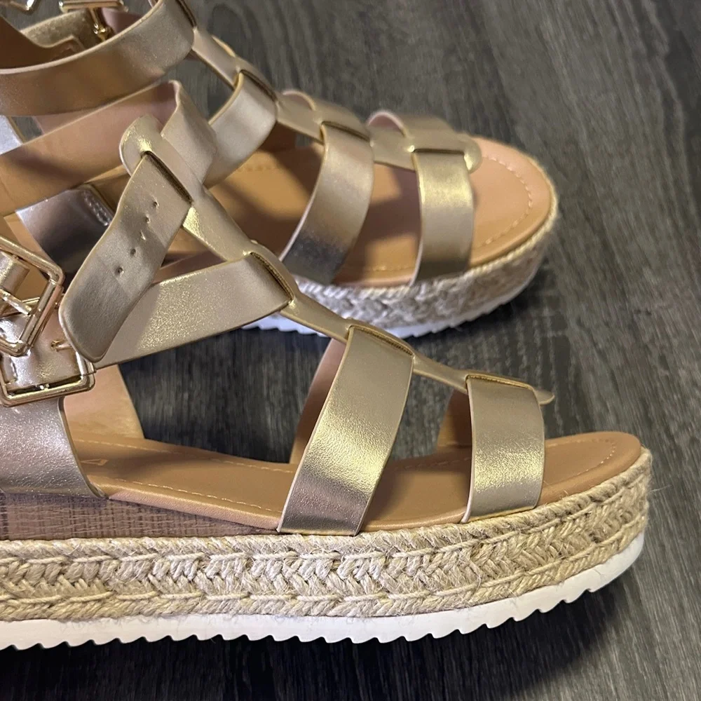 Soda Metallic Espadrille Sandals - Picture 4 of 6